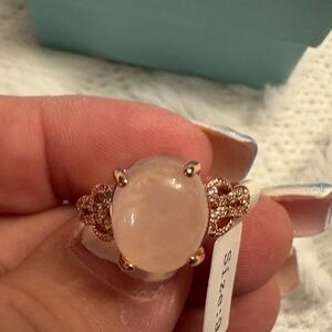 Park Lane Blush Gold Ring with Soft Pink Gem